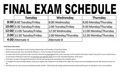 florida southern college final exam schedule spring 2024|More.